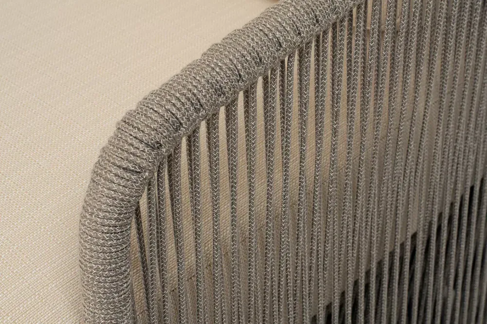 "Альбано" лаунж-зона 5-местная плетеная из роупа (веревки), каркас алюминиевый светло-серый, роуп серый меланж