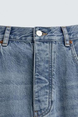 ZARA ДЖИНСОВЫЕ ШОРТЫ BAGGY FIT, СИНИЙ
