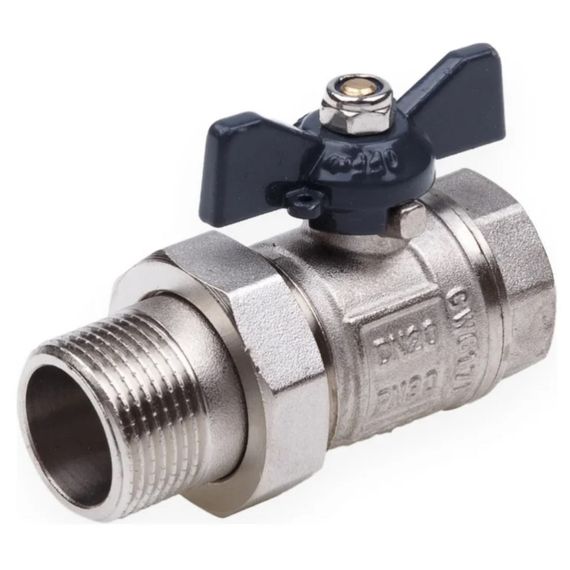 Кран шаровой AQUALINK со сгоном прямой ВН 3/4 бабочка (5/60) купить в Москве и Московской области по низкой цене с доставкой по России — (1) Кран шаровой AQUALINK со сгоном прямой ВН 3/4 бабочка (5/60) — (1)