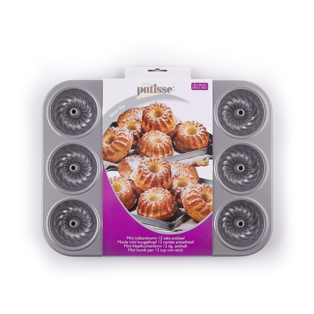 Форма на 12 кексов "Кугельхопф" Patisse Silver 35х24х3 см