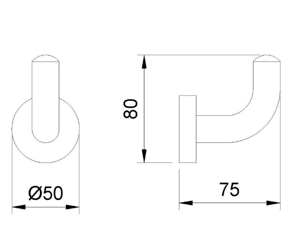 Крючок для ванны латунь SIENA 16359.B глянцевый