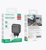 Сетевой адаптер питания BOROFONE BAS57A PD 67W (3C1A) QC 3.0 (черный)