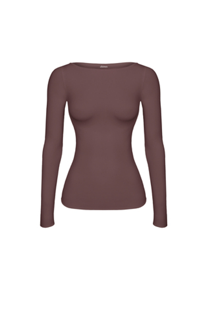 chocolate off the shoulder long sleeve