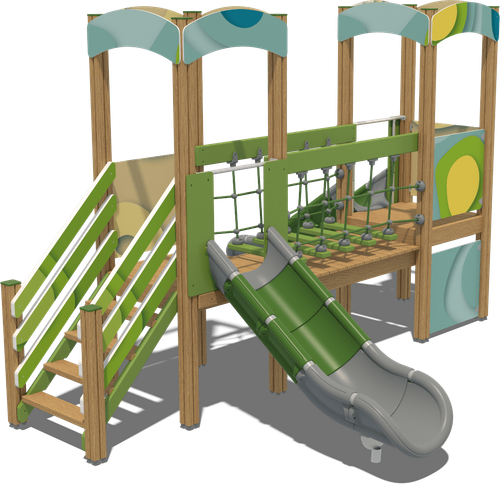 Детский городок Смоленск (стойки дуб, паттерн Papercut)