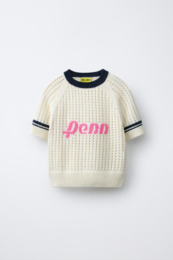 ZARA ТОП С ПРИНТОМ PENN ©, ЭКРЮ
