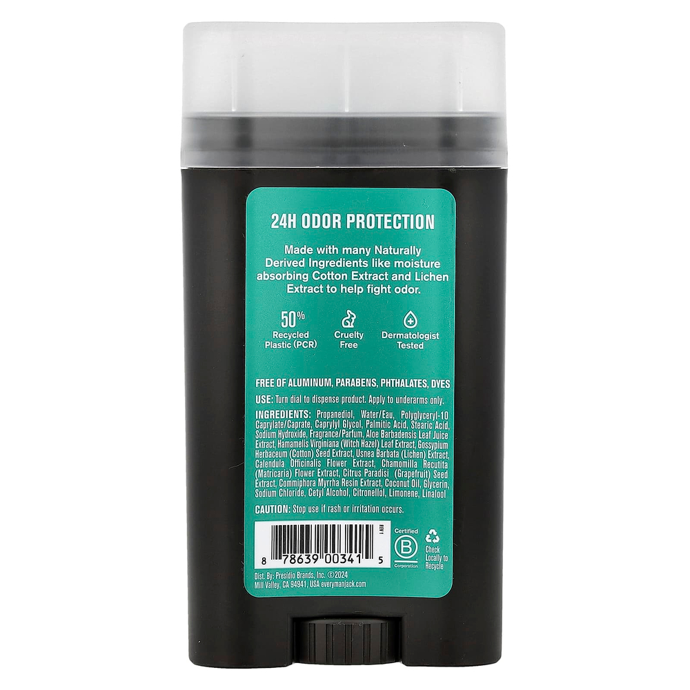 Every Man Jack, дезодорант, без алюминия, морская соль и цитрус, 85 г (3 унции)