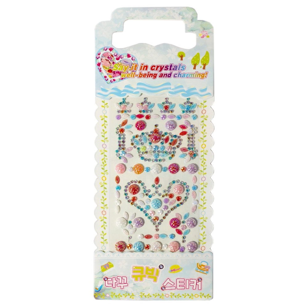 Наклейки-стразы Alingar, акриловые, "Королевское сердце", пакет с европодвесом