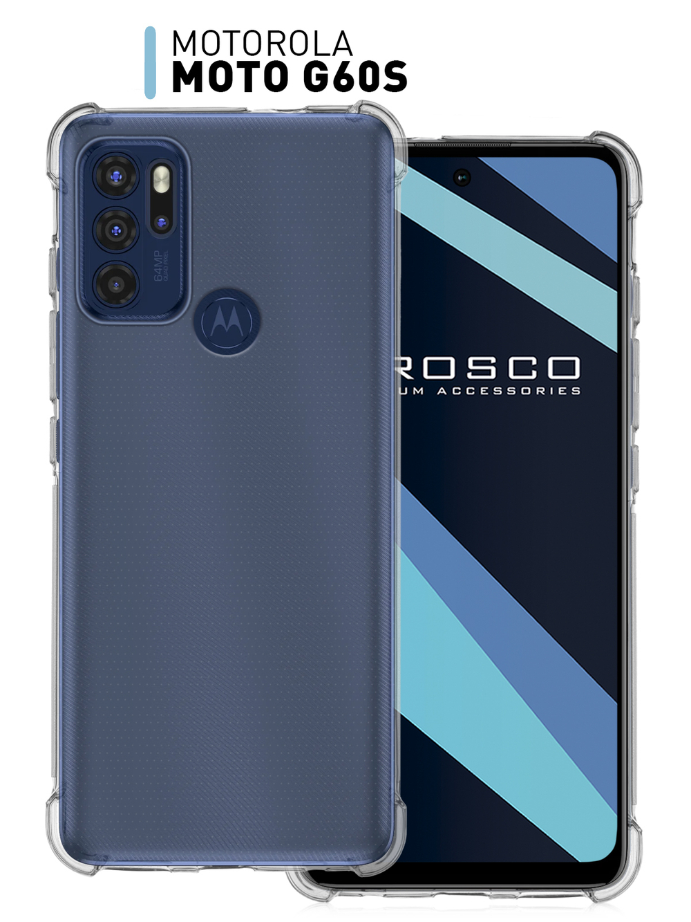 Чехол ROSCO для Motorola Moto G60S оптом (арт. MOTO-G60S-HARD-TPU-TRANSPARENT)