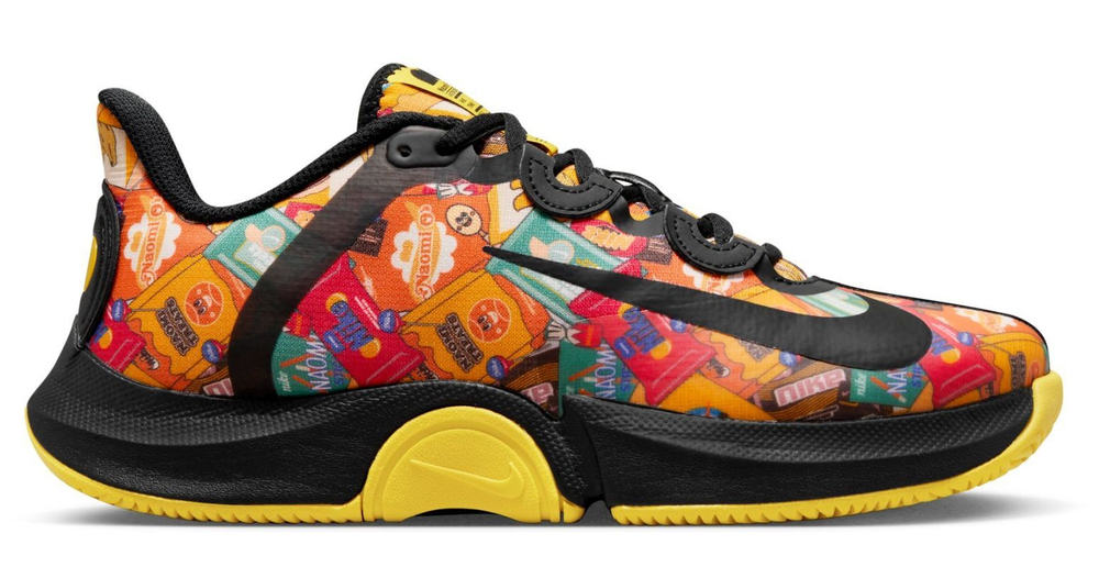 Женские Кроссовки теннисные Nike Court Air Zoom GP Turbo HC Osaka Premium - black/vivid sulfur/siren red/racer blue