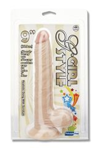 Телесный фаллоимитатор G-GIRL STYLE 9INCH DONG WITH SUCTION CAP - 22,8 см.