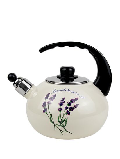 Чайник 2,5 л. эмалированный со свистком Kamille KM 1034 с черной бакелитовой ручкой