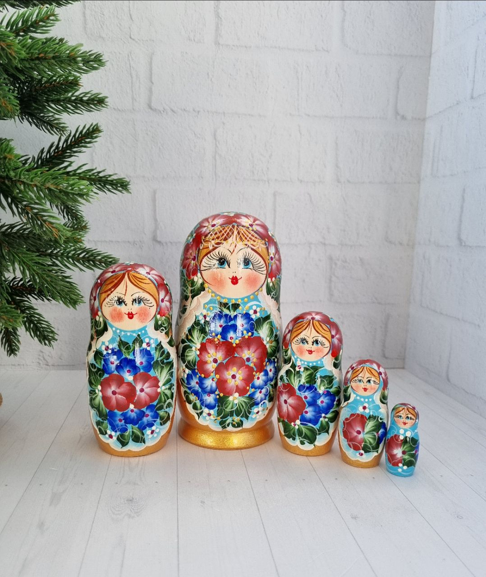 Матрешка 5м 15см нижегородская роспись, интерьерная