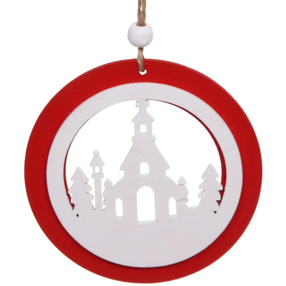 Подвеска «Сказочный лес» 10 см, Красный/белый