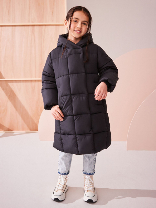 Куртка непромокаемая с капюшоном для девочки Next Q72-084, Черный