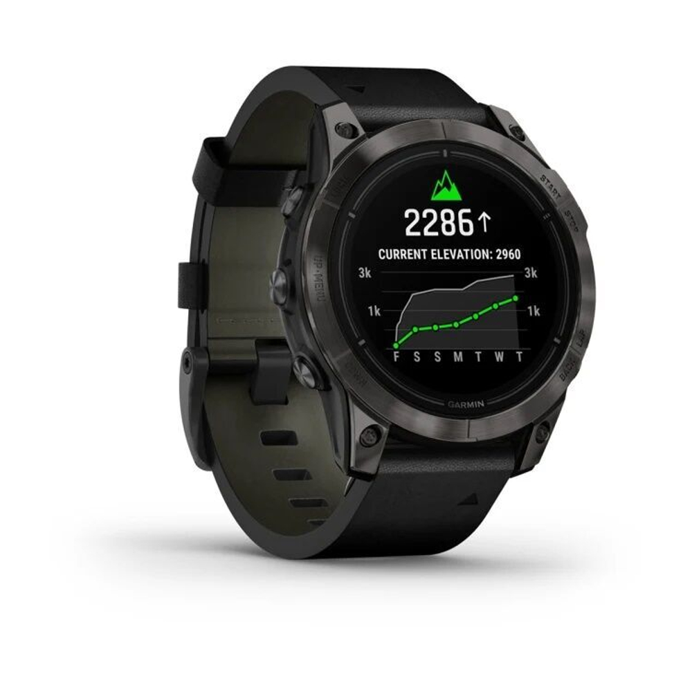Умные часы Garmin Epix Pro Gen 2 Sapphire Carbon Gray 47 мм Black Leather Band