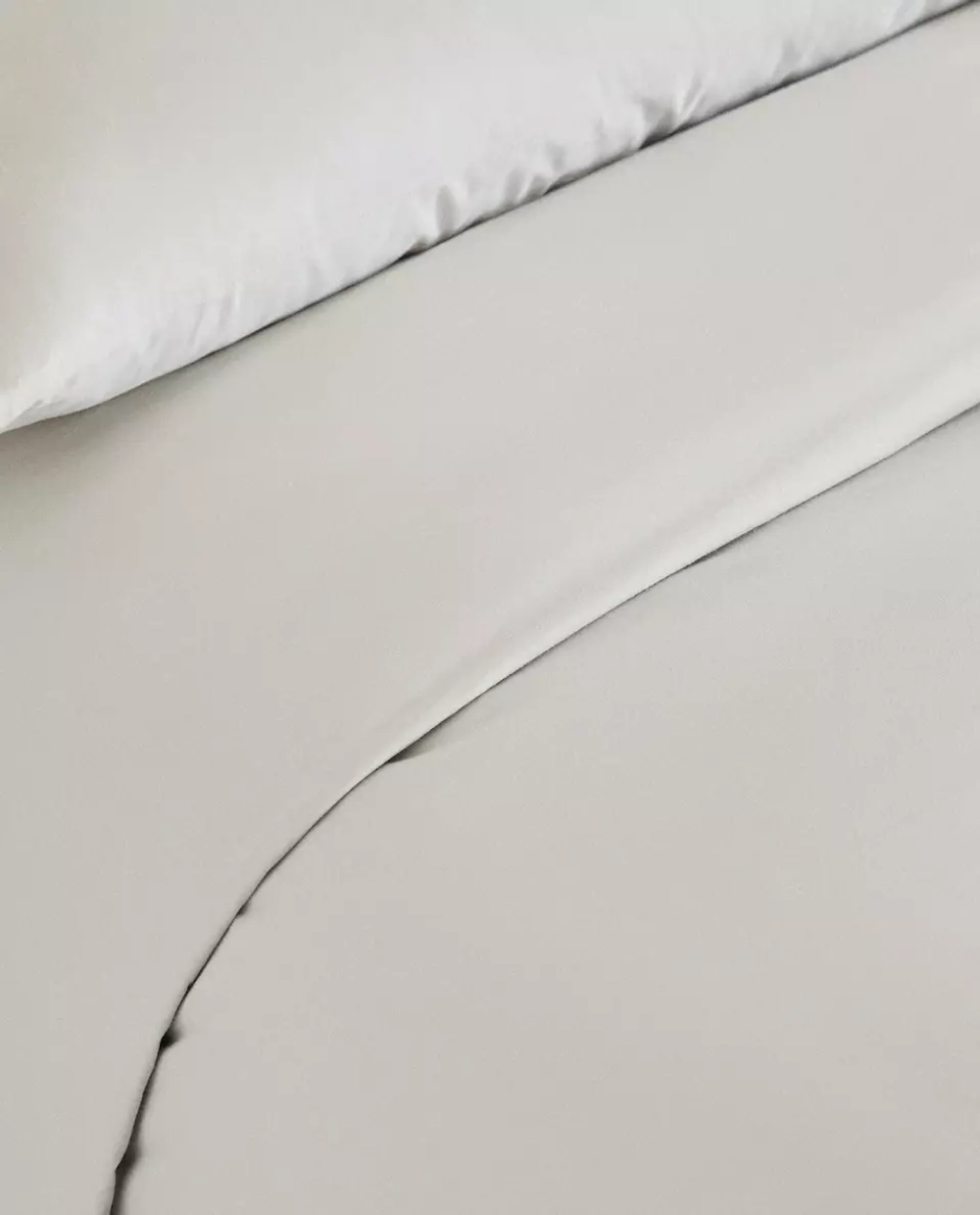 ZARA HOME (200 НИТЕЙ) ПРОСТЫНЯ ИЗ ХЛОПКА ПЕРКАЛЬ, СЕРЫЙ