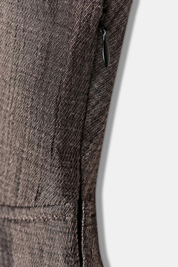 ZARA ПЛАТЬЕ МИДИ НА ЗАПÁХЕ, СЕРО-КОРИЧНЕВЫЙ