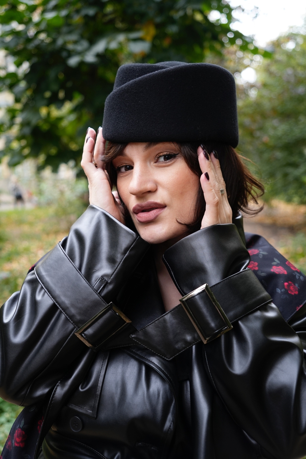 Пилотка «тюльпан» фетр черный