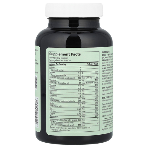 Vibrant Health, Trilogy ™, комплексная добавка 3 в 1 для ежедневного приема, веганский продукт, 60 капсул