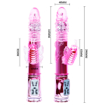 Розовый вибратор-бабочка 29см Baile Throbbing Butterfly BW-058007