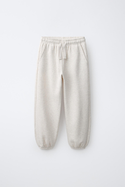 ZARA БРЮКИ-ДЖОГГЕРЫ ИЗ МЯГКОЙ ТКАНИ, ПЕСОЧНЫЙ МЕЛАНЖ