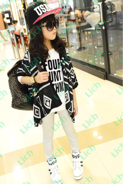 Кардиган детский свободного силуэта с геометрическим принтом