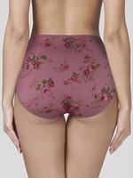 Высокие трусики Charming с розочками (Размер: XXL) (Цвет: бежевый)