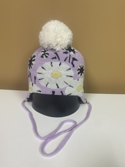 Шапка зимняя детская сиреневая,размер 48