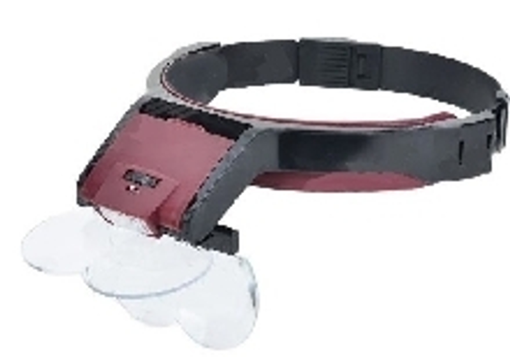 Лупа налобная с подсветкой 4 сменных стекла (2LED) MG-81001-B Magnifier