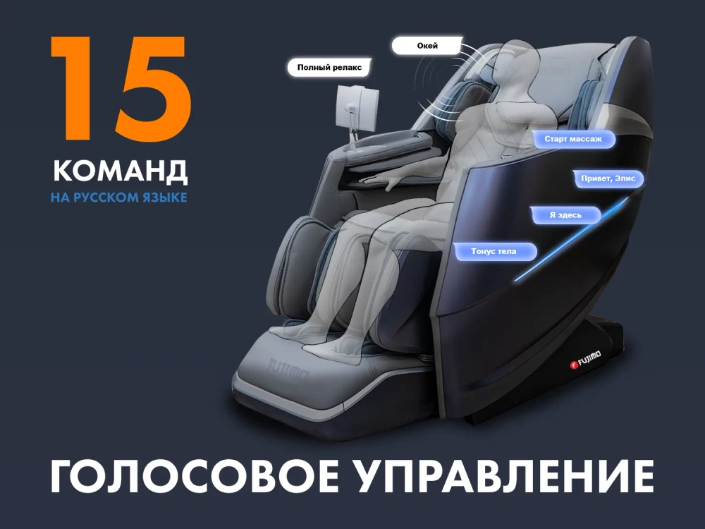 Массажное кресло FUJIMO 氣 Combat 4D Серый