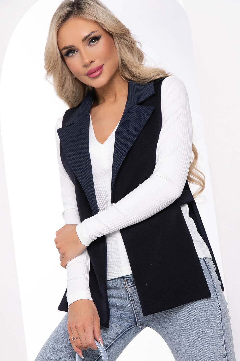 Жилет "Эффектное появление" (полоска/блю) Б8198 LT Collection