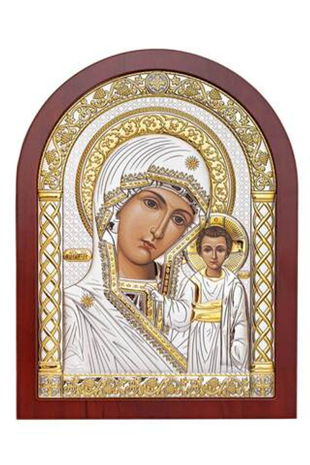 Казанская БМ, икона арочная, красное дерево, 86х112