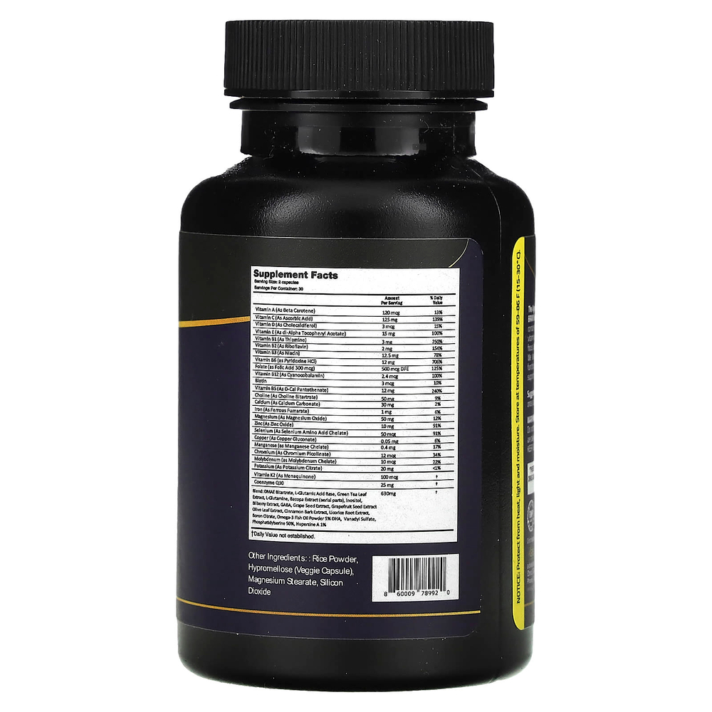 Ageless Foundation Laboratories, добавка для поддержки мозга, 60 капсул