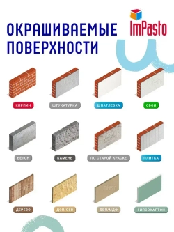 Краска интерьерная, супер белая, для потолка ImPasto 0,9кг