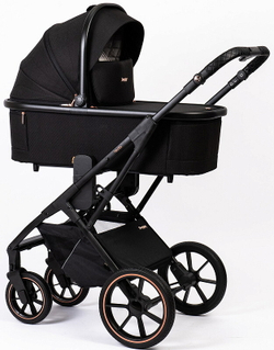 Детская коляска Peppy Tecla 3 в 1 с автокреслом Verona Black Rose Black Черный