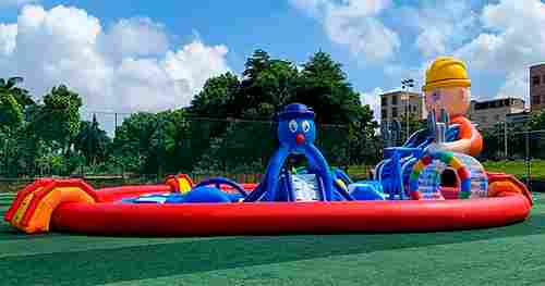 Надувной наземный аквапарк «Поймай осьминога» 25*15*8 м