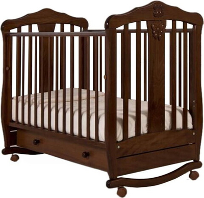 Детская кроватка Гандылян Доминик колесо-качалка 120x60 см орех