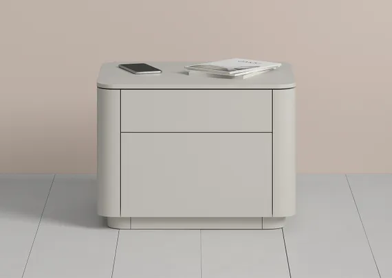 Тумба прикроватная Tammi 2 ящика ширина 50 см (серо-бежевый)