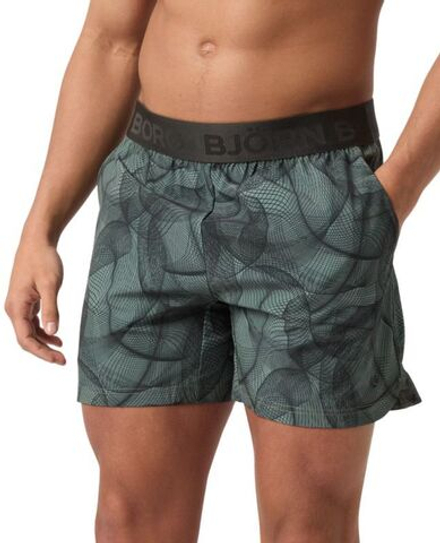 Мужские теннисные шорты Björn Borg Ace Printed - зеленый