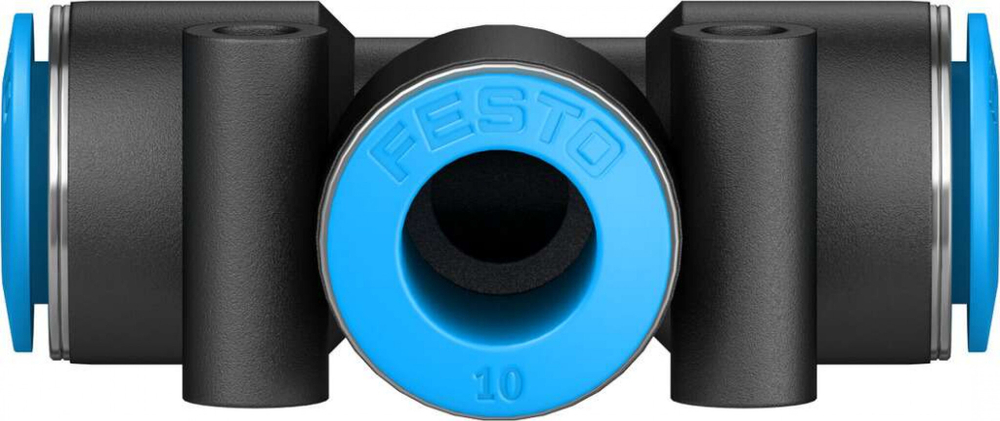 Тройник цанговый прямой Festo QST-10-50 (комплект 50 шт)