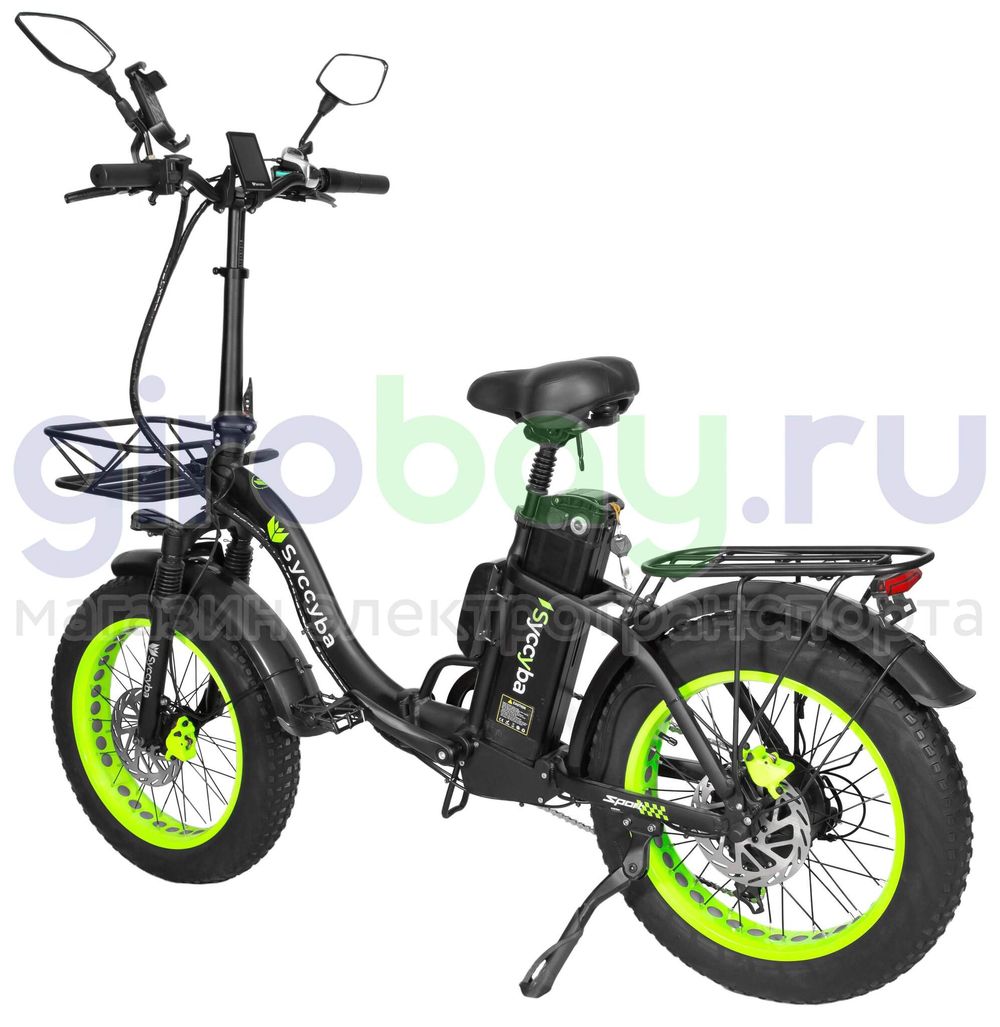 Электровелосипед Syccyba F11 Pro 2025 года (48V/15Ah) - Салатовый обод фото №4