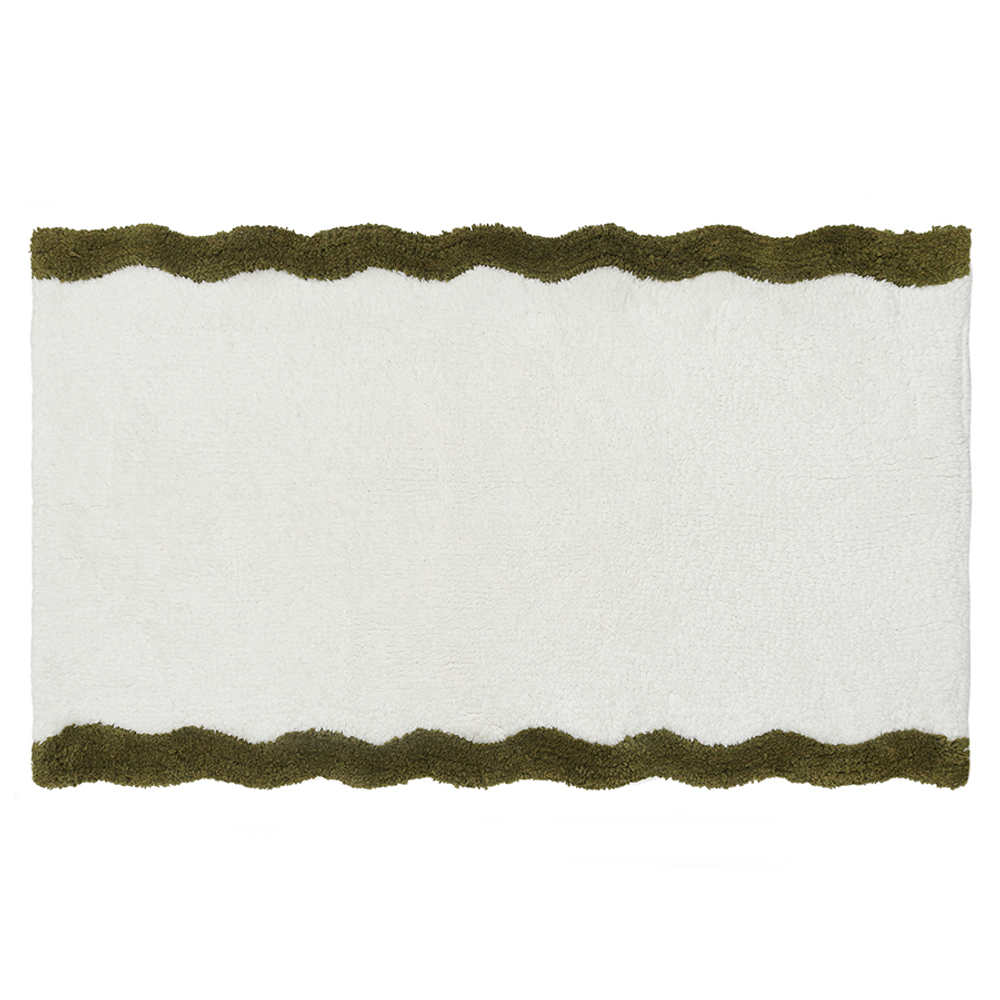 Коврик для ванной с кантом оливкового цвета из коллекции trendy ruffles, 50x80 см