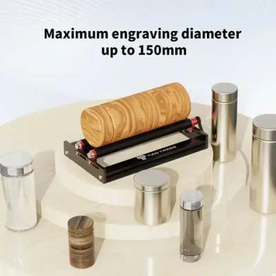 Модуль лазерного вращения Twotrees-TR3 используется для гравировки круглых предметов.