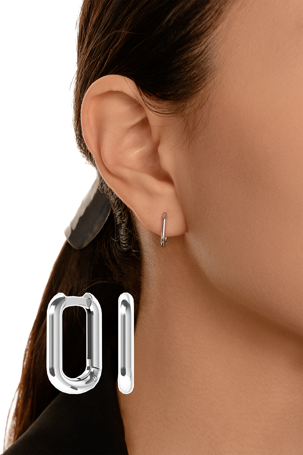 Серьги "База" из серебра 1,5 см