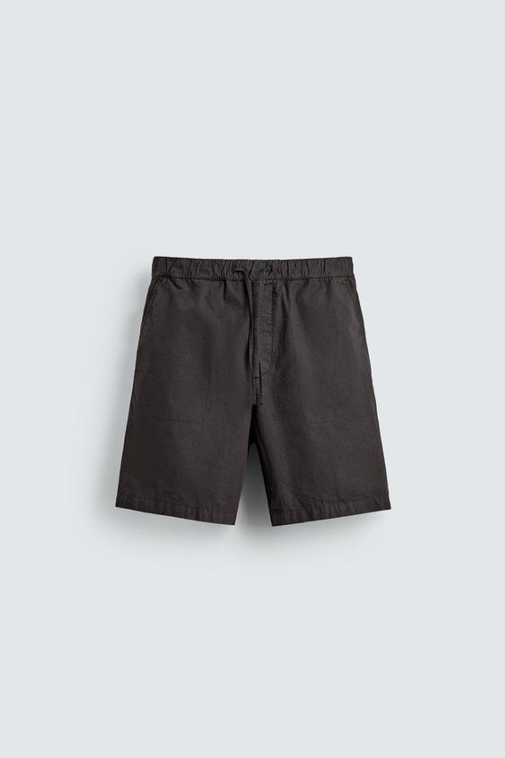 ZARA ШОРТЫ REGULAR FIT С ЭФФЕКТОМ ПОТЕРТОСТИ, ЧЕРНЫЙ