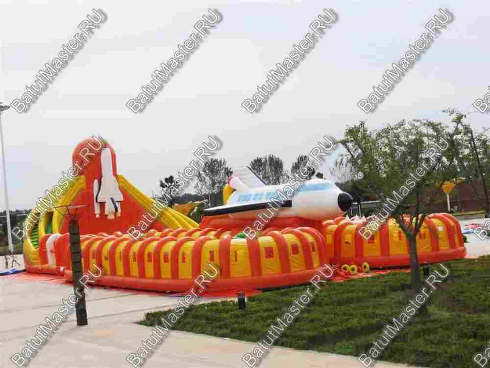 Коммерческий надувной батут "Ракета" 30*20*8 м