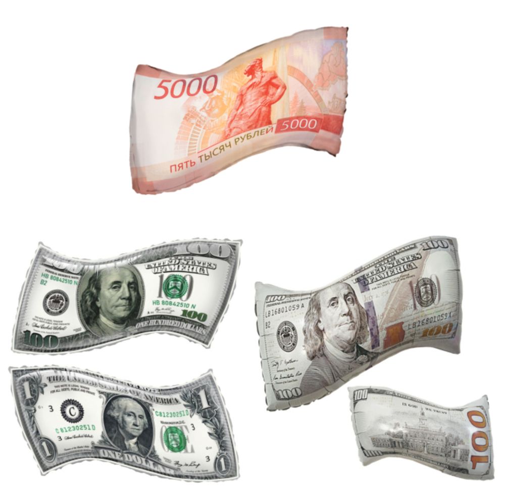 Шар-фигура, фольга, &quot;Деньги&quot; в ассорт. 66 см