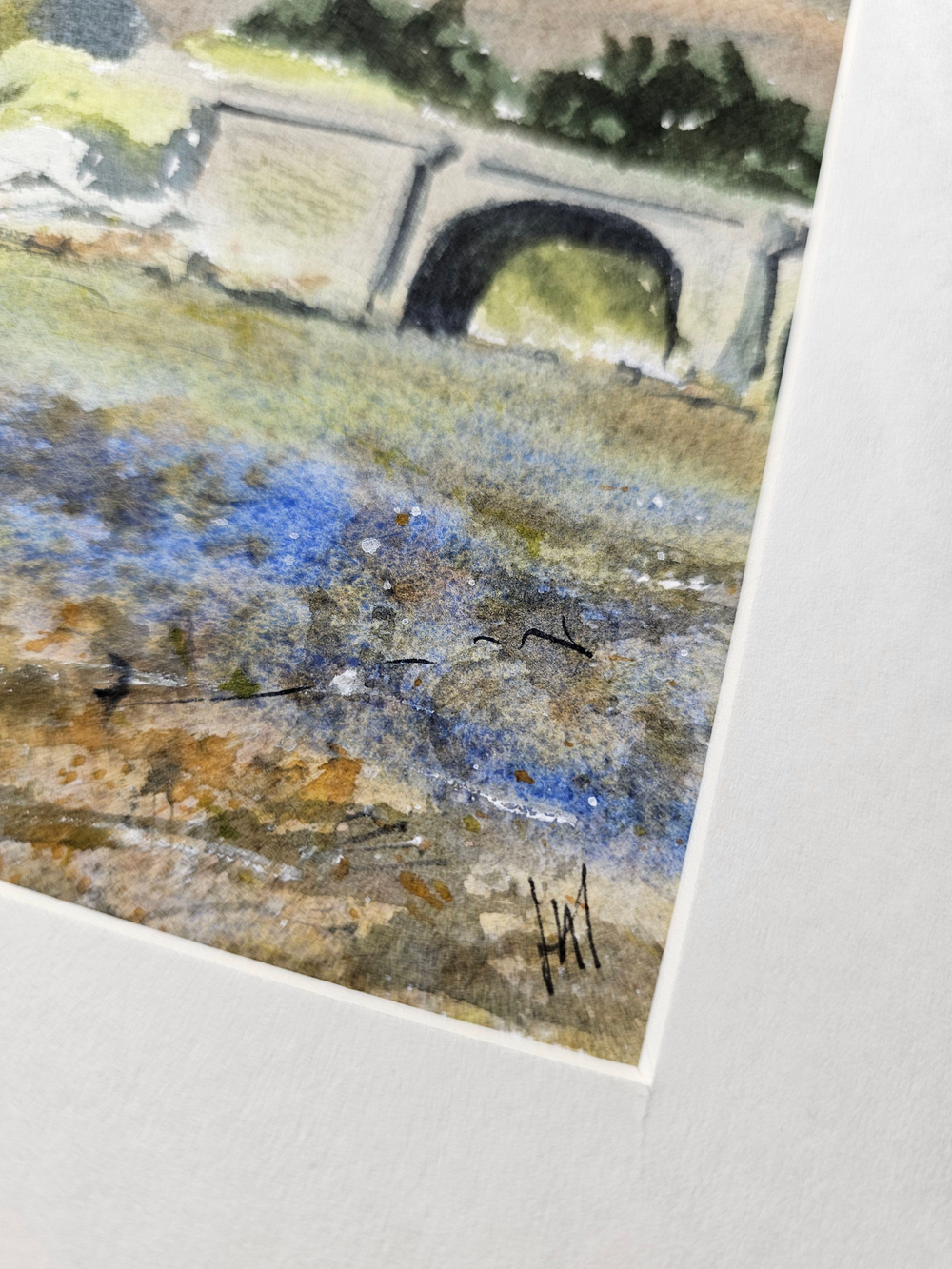 Картина авторская акварельная в паспарту 30х40 см на стену для интерьера "Замок Эйлен-Донан. Шотландия"