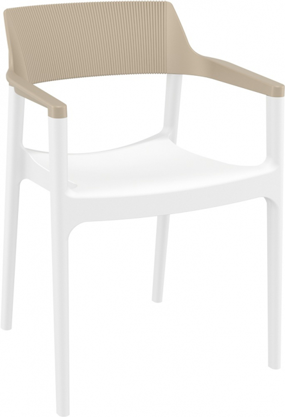 Кресло пластиковое Siesta Contract Tulum, белый, бежевый