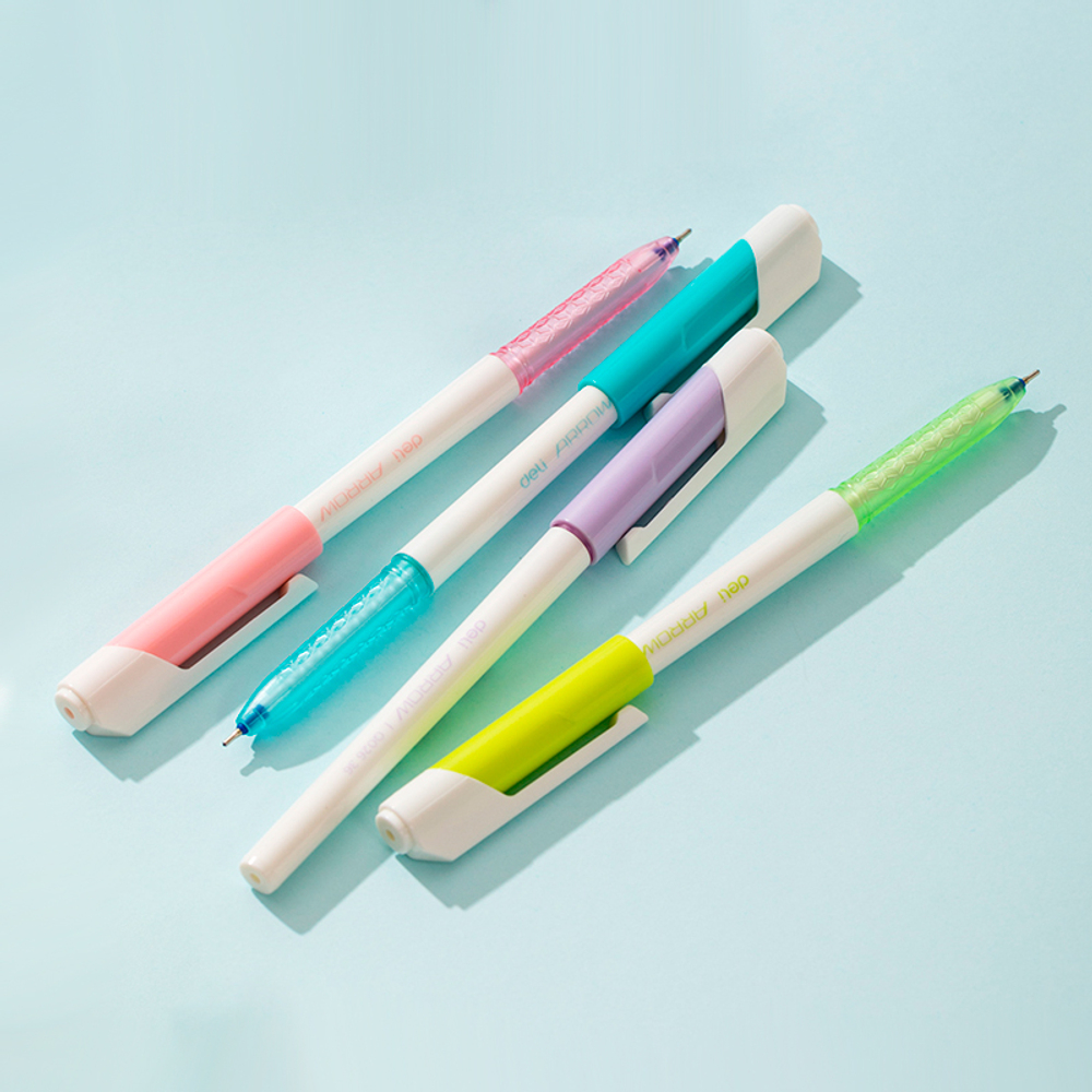 Ручка шариковая DELI "Arrow" Q02636, 0,7 мм, синяя, корпус ассорти